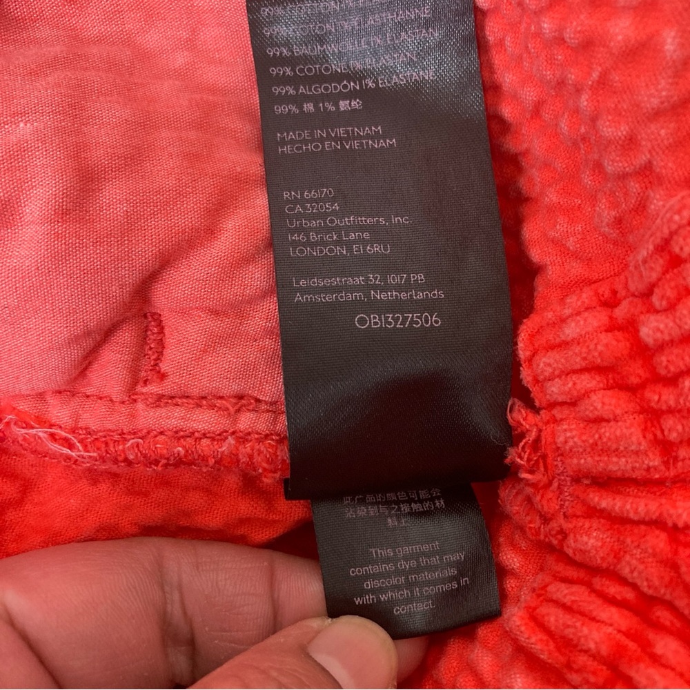 BDG Outfitters Serena Womens Corduroy Faded Shirt Jacket in Coral S-P - Picture 13 of 16